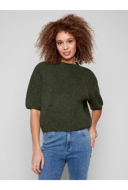 Balloon Elbow Sleeve Knit Sweater