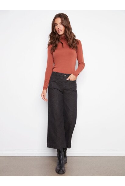 Printed Patch Pocket Flare Pants