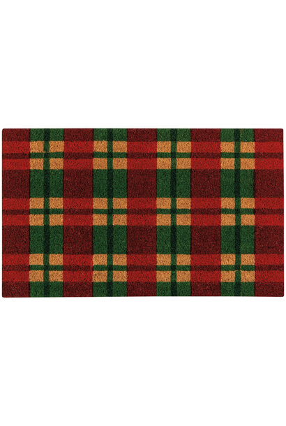 Holiday Plaid Christmas Doormat