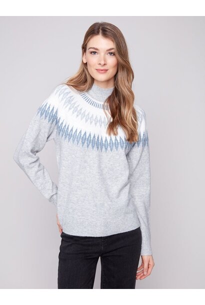 Après-Ski Jacquard Mock Neck Sweater
