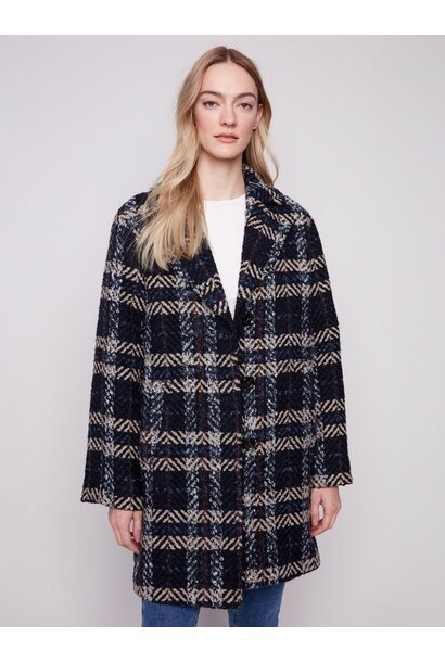Plaid Bouclé Coat