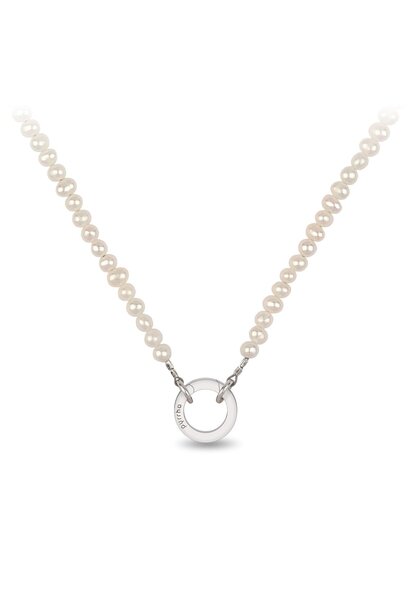 Ivory Pearl Faceted Stone Choker with Talisman Clip