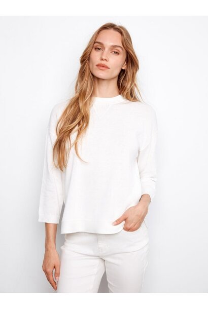Rounded Hem Cotton Sweater