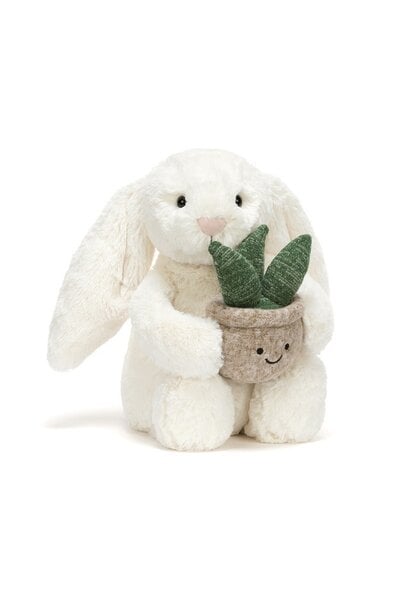 Cream Bunny with Plant