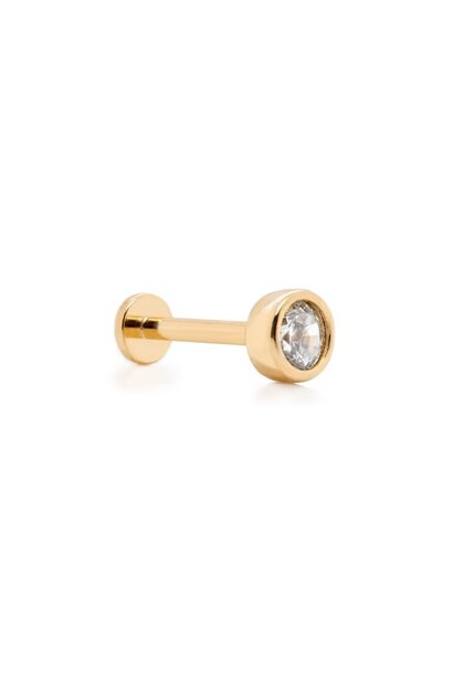 Bezel Stud Flat Screwback Single Piercing