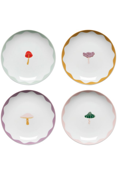 Mushroom Gems Appetizer Plates Set