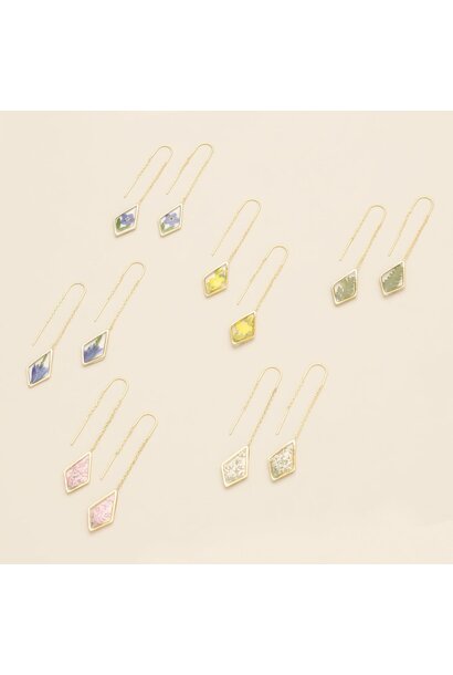 Pressed Flower Thread Earring