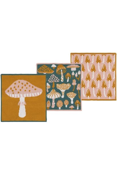 Mushroom Gems Knit Dishcloth Set