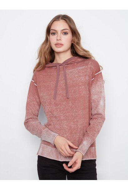 Vintage Effect Cotton Hoodie Sweater