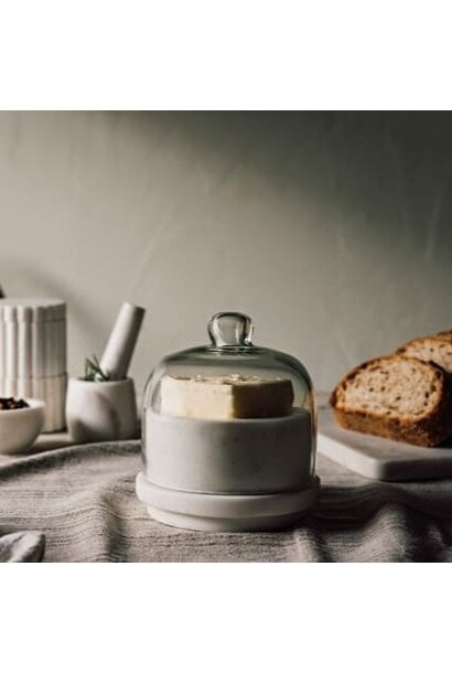 White Marble Butter Dish