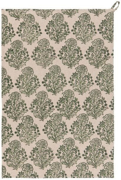 Viridian Block Print Dishtowel