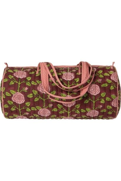 Rose Briar Block Print Weekender Bag