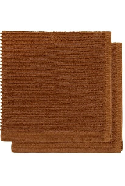 Chestnut Brown Ripple Dishcloths Set
