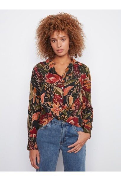 Printed Shirt With Twisted Front