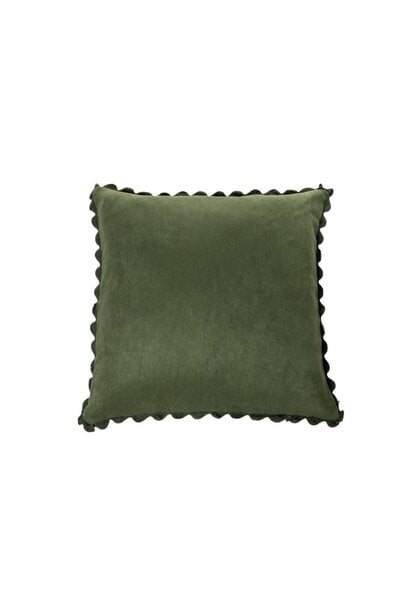 Ivory Green Suede European Pillow