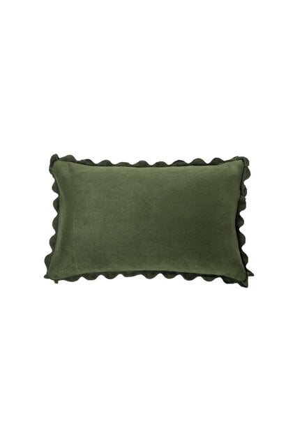 Ivory Green Suede Rectangular Pillow