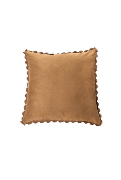 Ivory Brown Suede European Pillow