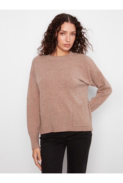 Patch Pocket Crew Neck Sweater