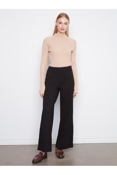 Pull-On Ponte Wide Leg Pants