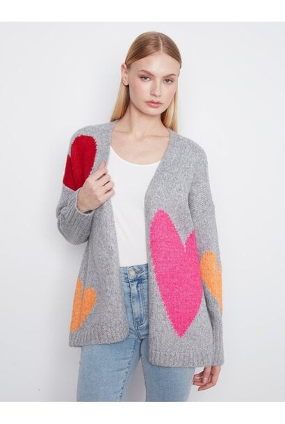 Heart Open Front Cardigan