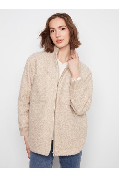Bouclé Zip-Up Jacket