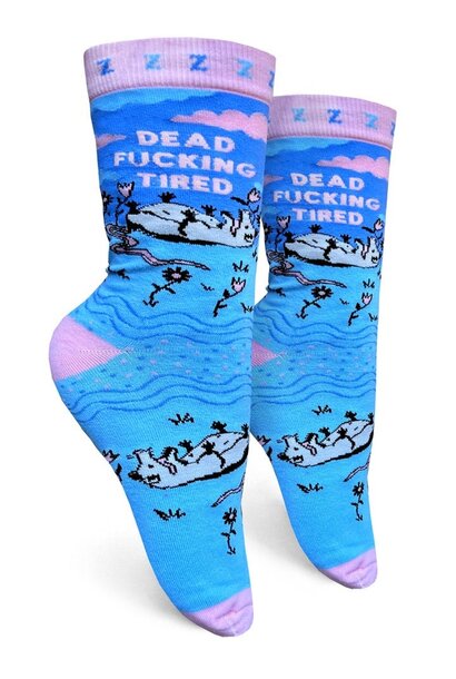 Dead Fucking Tired Women's Crew Socks