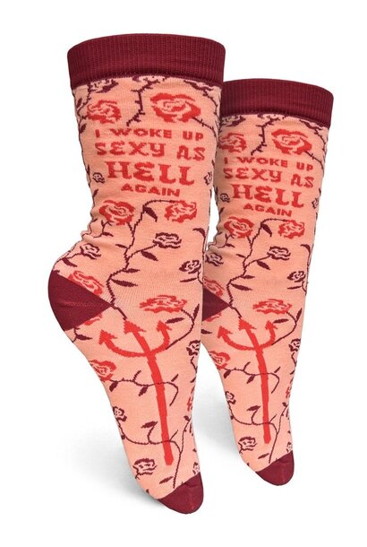 I Woke Up Sexy As Hell Again Womens Crew Socks