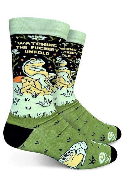 Watching The Fuckery Unfold Men's Crew Socks