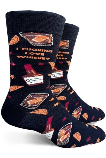 I Fucking Love Whiskey Men's Crew Socks