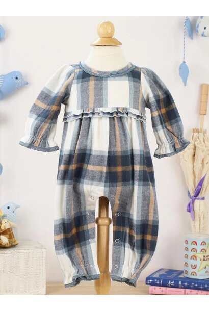 Sky Plaid Baby Jumpsuit