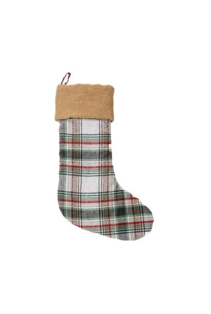 Woody Green & Red Plaid Christmas Stocking