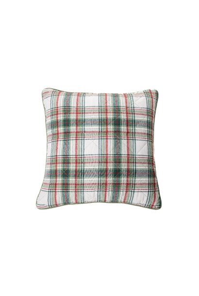Woody Green & Red Plaid Decorative Pillow