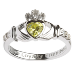 RINGS SHANORE STERLING BIRTHSTONE CLADDAGH RING - AUGUST
