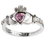 RINGS SHANORE STERLING BIRTHSTONE CLADDAGH RING - OCTOBER