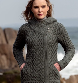 UNISEX ROLL NECK ARAN IRISH SWEATER - Natural - Irish Crossroads