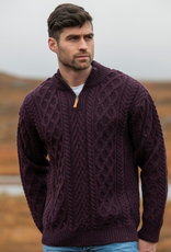 GENTS HALF-ZIP ARAN KNIT SWEATER 