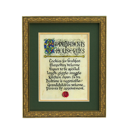 PLAQUES & GIFTS CELTIC MANUSCRIPT 8x10 PLAQUE - "GRANDPARENTS HOUSE RULES"