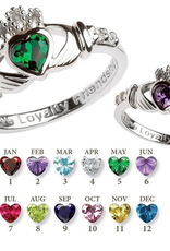 RINGS SHANORE STERLING BIRTHSTONE CLADDAGH RING - APRIL