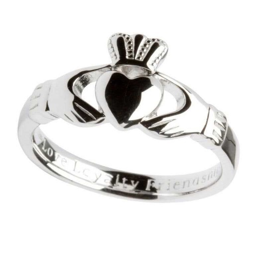 RINGS SHANORE STERLING MAIDS CLADDAGH RING