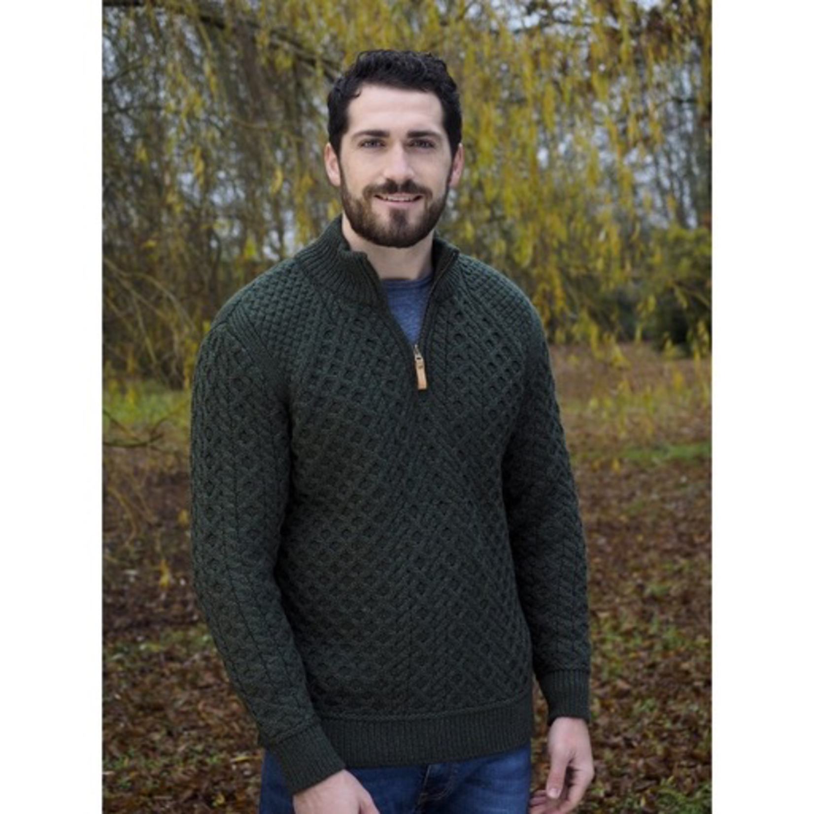 SWEATERS BECKETT SUPER SOFT HALF- ZIP SWEATER - Army Grn