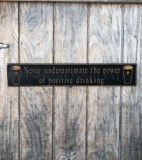 PLAQUES, SIGNS & POSTERS “POSITIVE DRINKING…” CARVED WOOD PUB SIGN