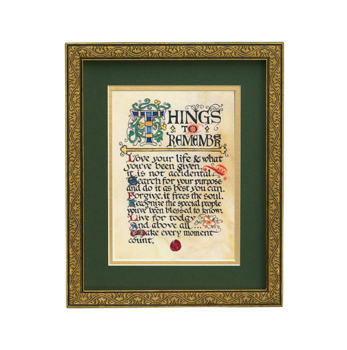 PLAQUES & GIFTS CELTIC MANUSCRIPT 8x10 PLAQUE - "THINGS TO REMEMBER"