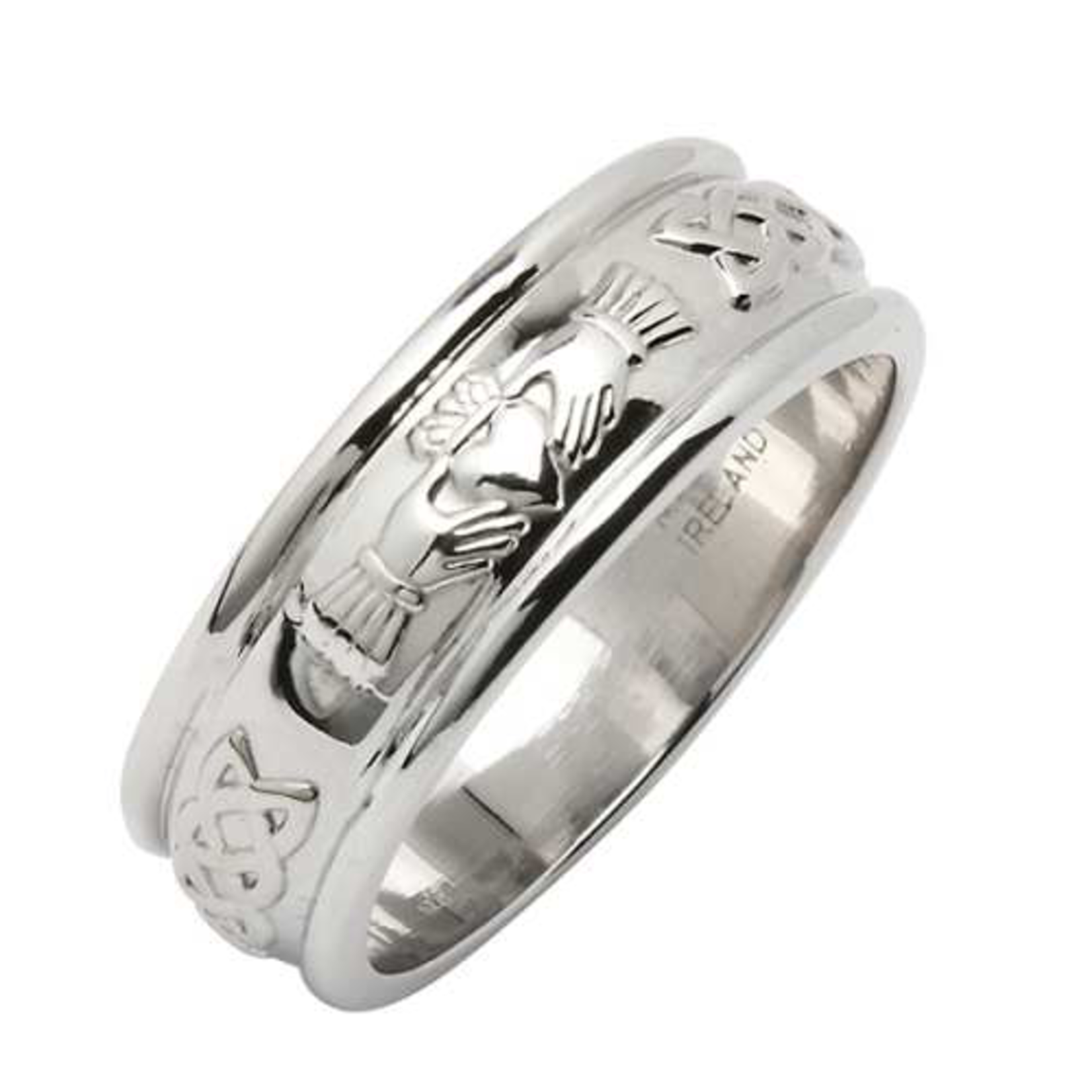 RINGS FADO STERLING CORRIB CLADDAGH BAND - Wide