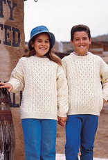 KIDS CLOTHES CHILDREN’S ARAN IRISH KNIT SWEATER - Natural