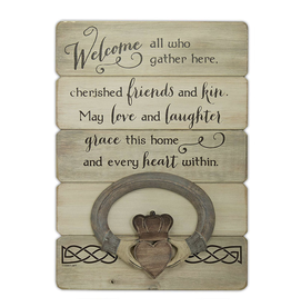 PLAQUES, SIGNS & POSTERS WELCOME PALLET ART w/ CLADDAGH