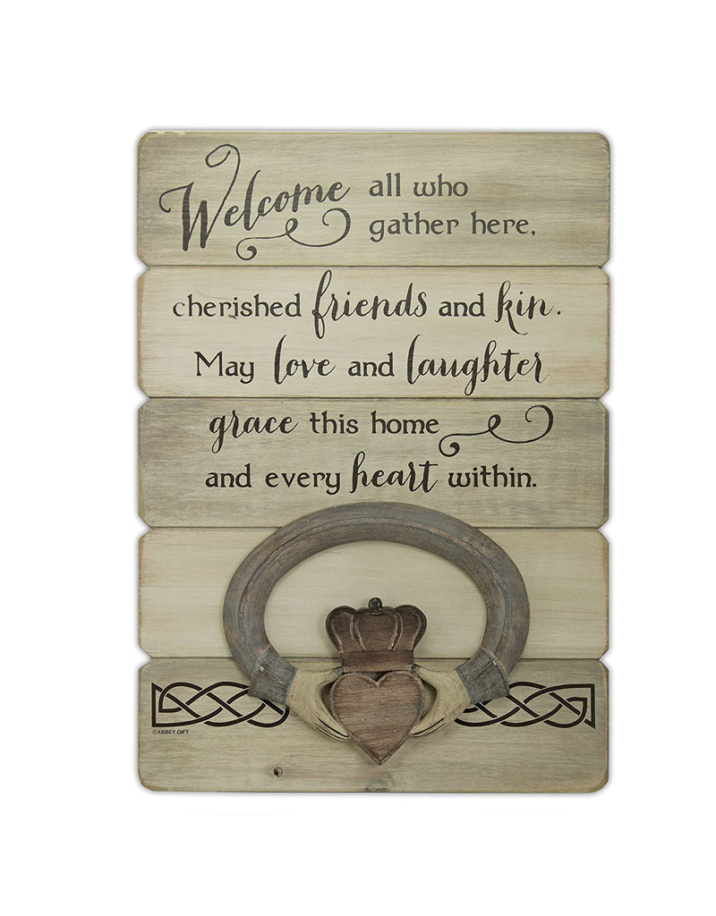 PLAQUES, SIGNS & POSTERS WELCOME PALLET ART w/ CLADDAGH