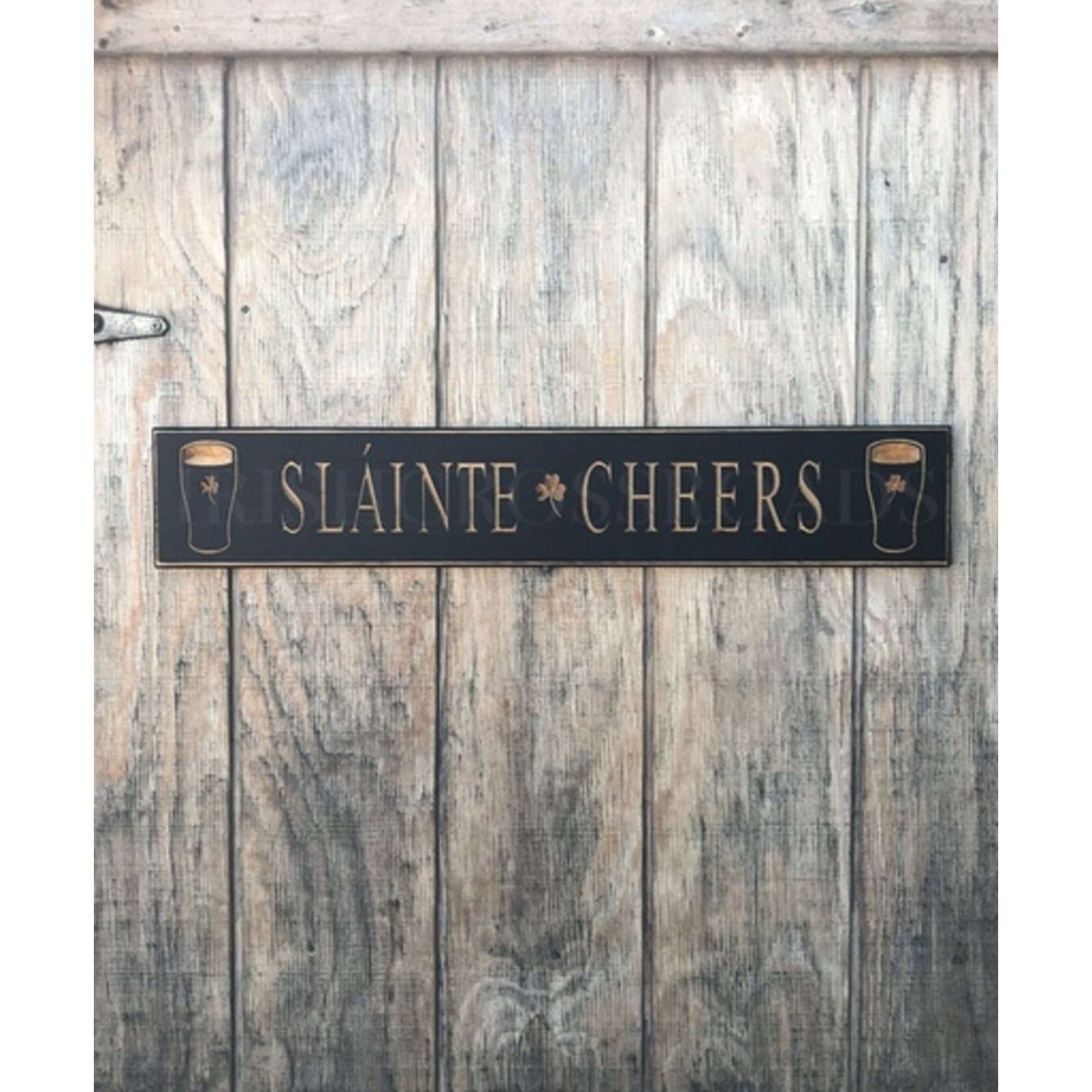 PLAQUES, SIGNS & POSTERS “SLAINTE / CHEERS” CARVED WOOD PUB SIGN