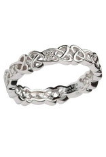 RINGS SHANORE STERLING CELTIC BAND w DIAMONDS