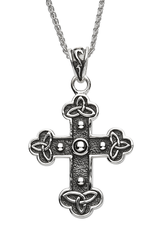 CROSSES SHANORE STERLING CELTIC TRIBES TRINITY CROSS w/ BEADS