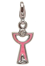 CHARMS CLEARANCE - LITTLE MISS STERLING PINK CHALICE CHARM with REAL DIAMOND - FINAL SALE